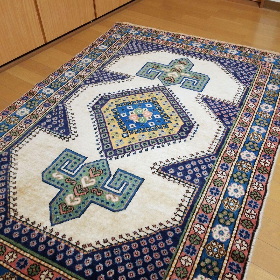 ペルシャ絨毯 手織り アルダビル産 トライバルラグ