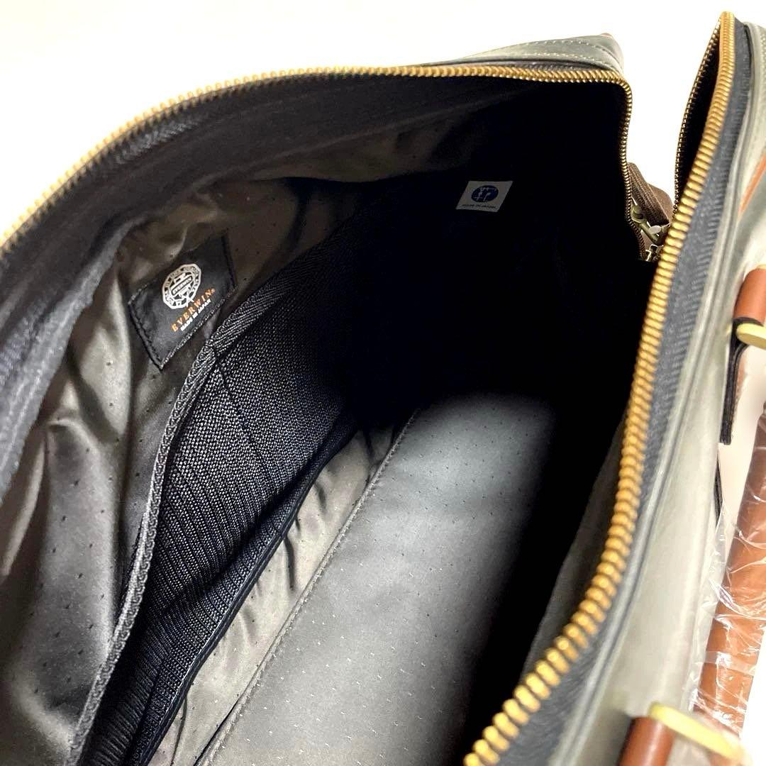 【新品タグ付】EVERWINエバウィンボストンバッグカーキ日本製