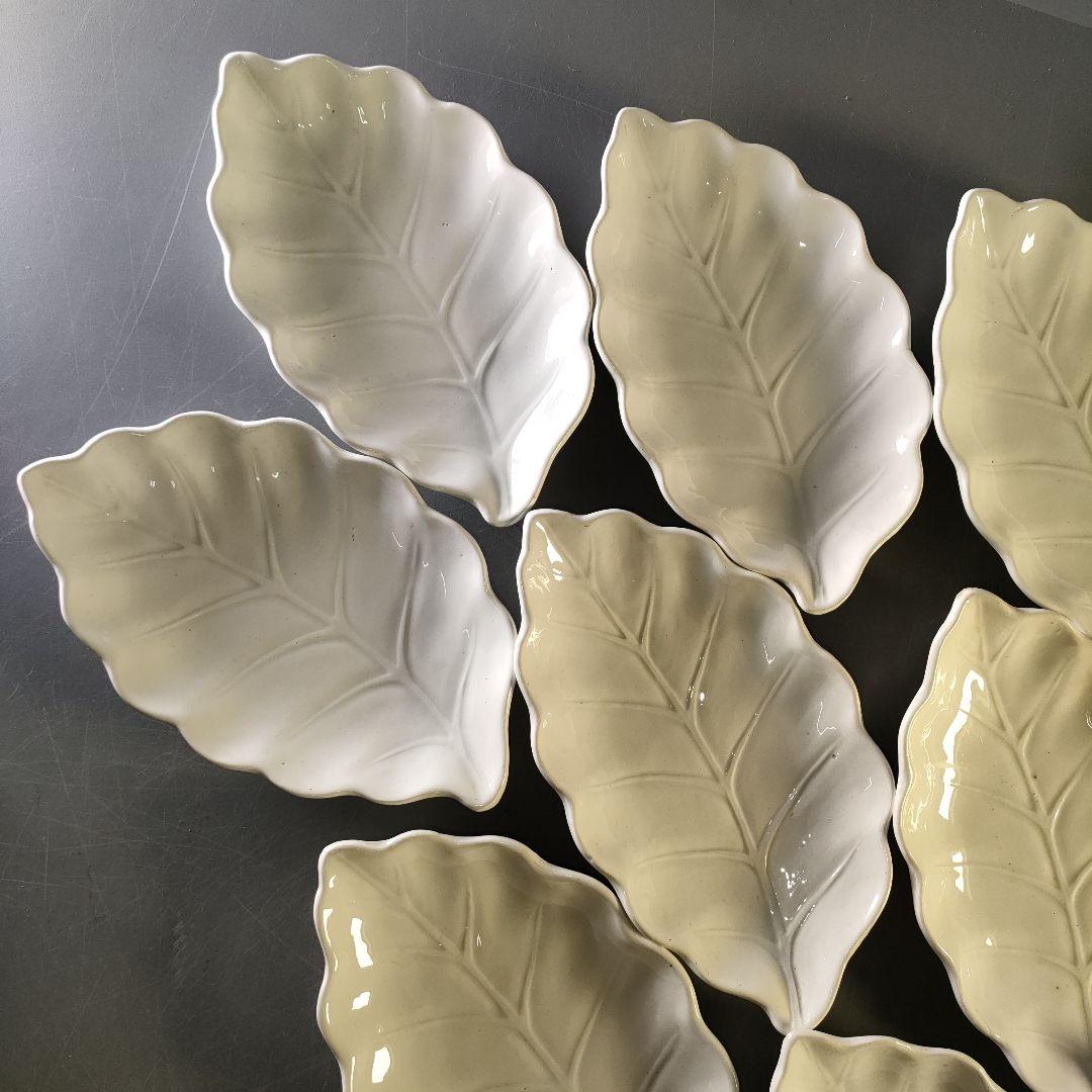 A1283-4/在銘/葉形銘々皿14客/向付/飾皿/盛皿/菓子皿/懐石道具/