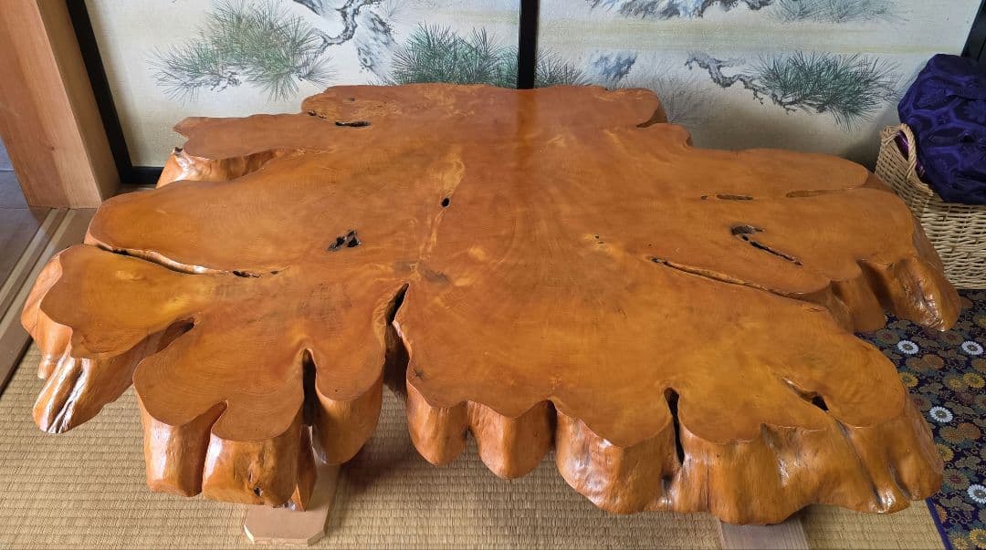 木製自然形状テーブル