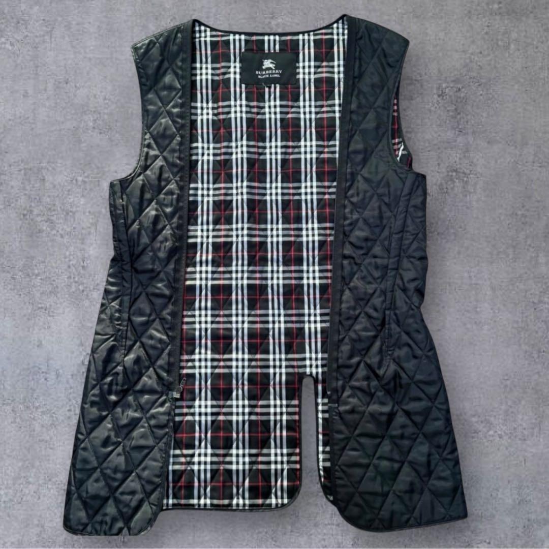 バーバリーブラックレーベル トレンチコート ライナー ノバチェック Lサイズ 黒