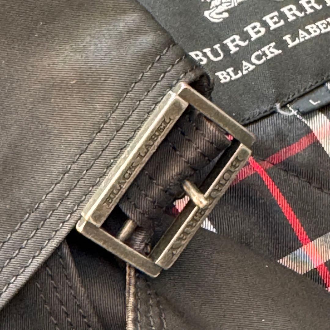 バーバリーブラックレーベル トレンチコート ライナー ノバチェック Lサイズ 黒