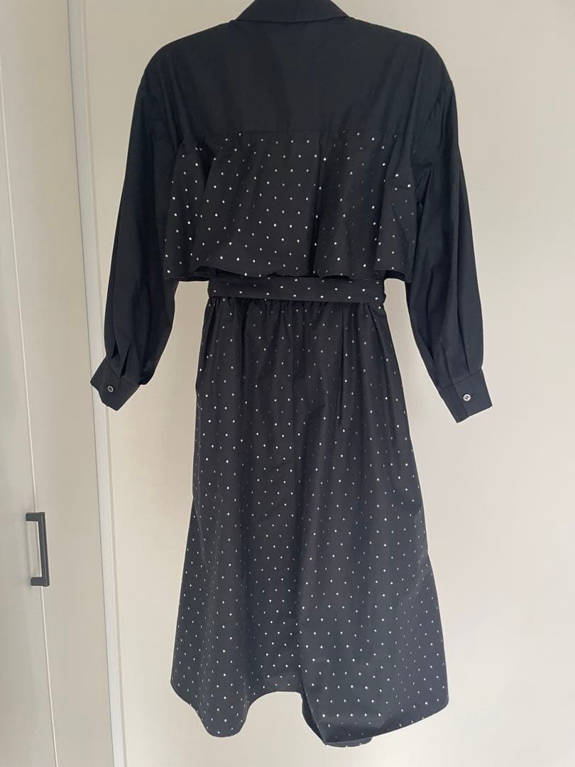 【美品】グレースコンチネンタル 箔ドットシャツワンピース