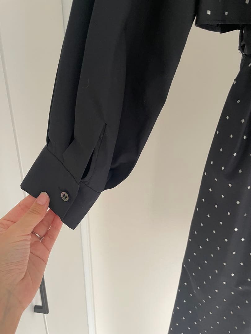 【美品】グレースコンチネンタル 箔ドットシャツワンピース