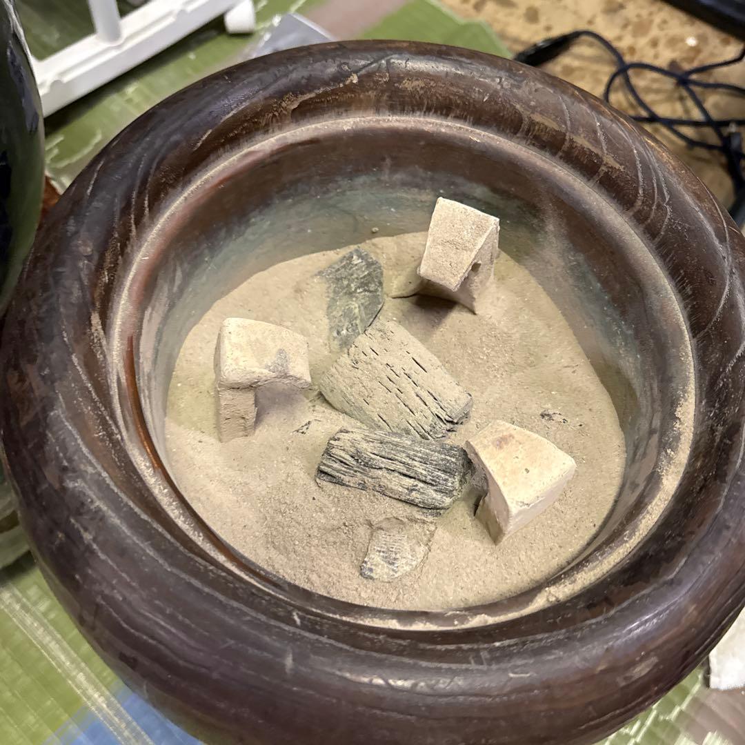 美品　時代　桐火鉢　秋草蒔絵 火鉢　螺鈿入り　茶道具　骨董品　木製火鉢　100年