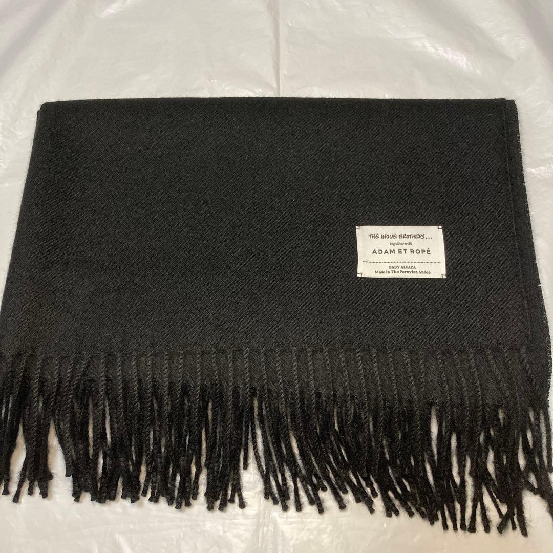 極美品 イノウエブラザーズ アダムエロペ別注 大判 ブラッシュドスカーフ