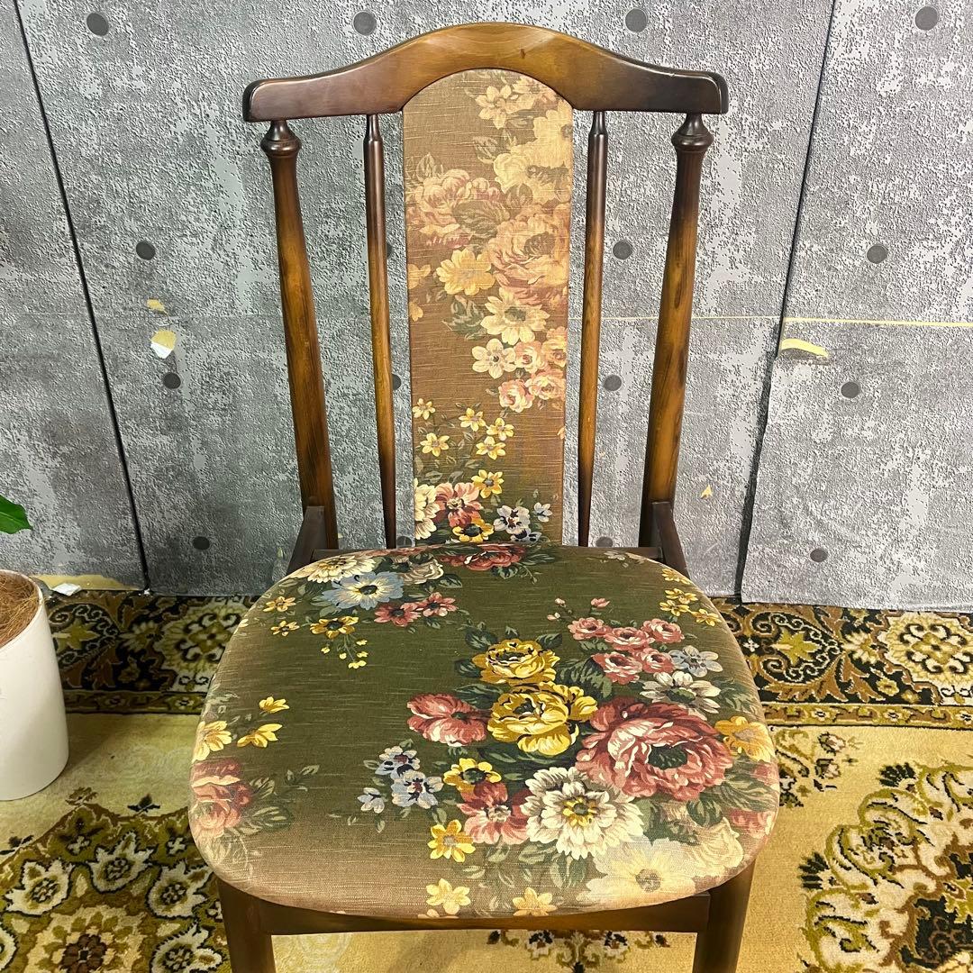 ꧁トーヨーファニチャー TOYO FUNITURE꧂花柄ダイニングチェア 椅子