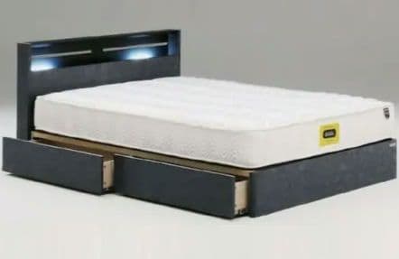 ダブルベッドフレーム(GH 引出し付き BK)