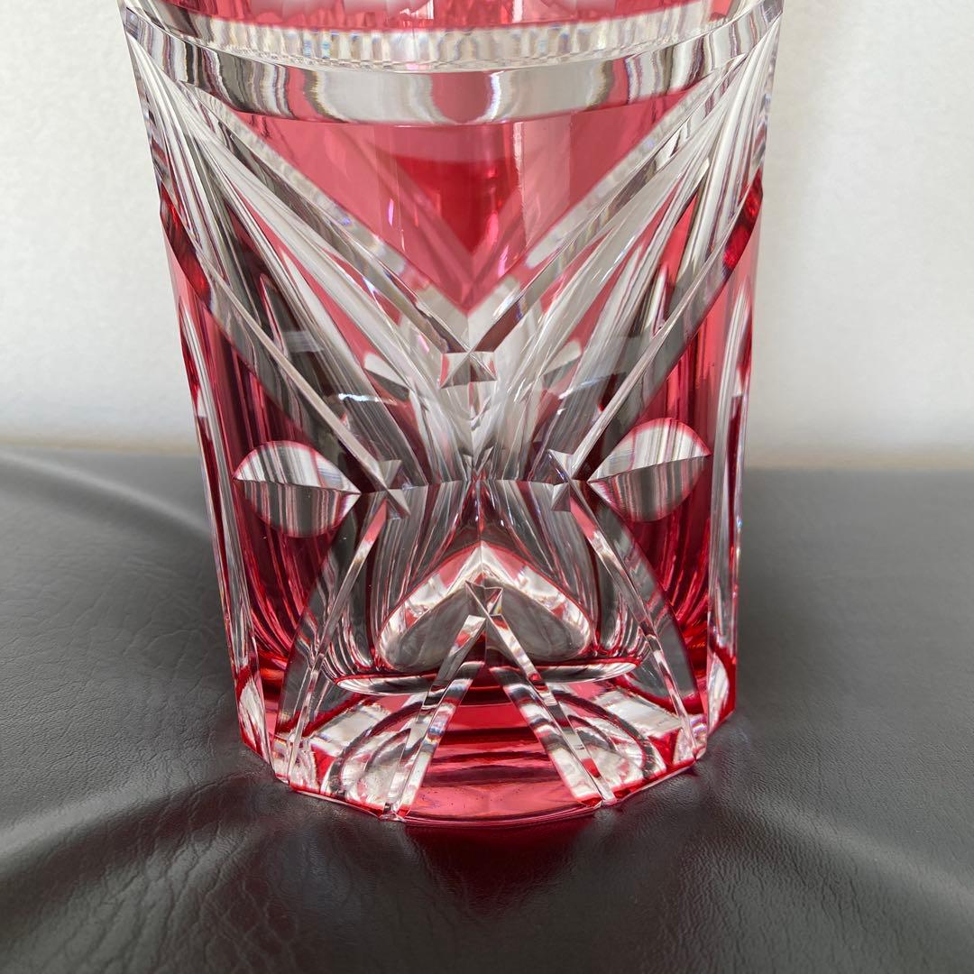 KAGAMI CRYSTAL 花瓶 花柄彫刻