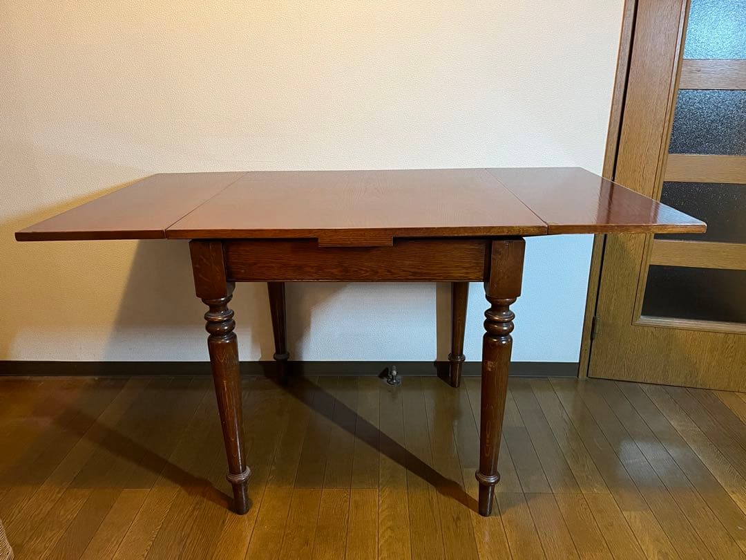 英国アンティーク レプリカ ダイニング テーブル 伸長式 エクステンション 木製