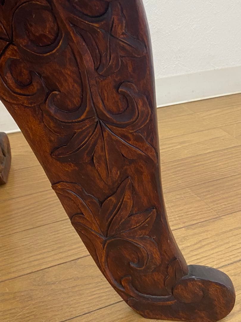 アンティーク レトロ 彫刻 ローテーブル サイドテーブル 飾り台 多目的 在名