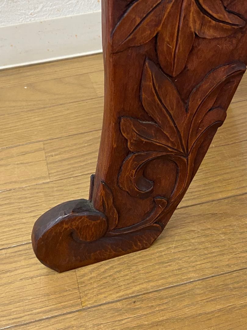 アンティーク レトロ 彫刻 ローテーブル サイドテーブル 飾り台 多目的 在名