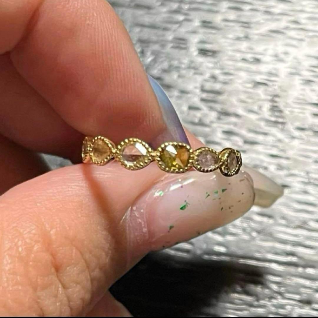 1点もの　k18 ローズカットダイヤモンド　フルエタニティリング　１３号