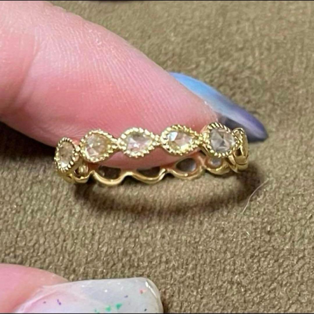 1点もの　k18 ローズカットダイヤモンド　フルエタニティリング　１３号