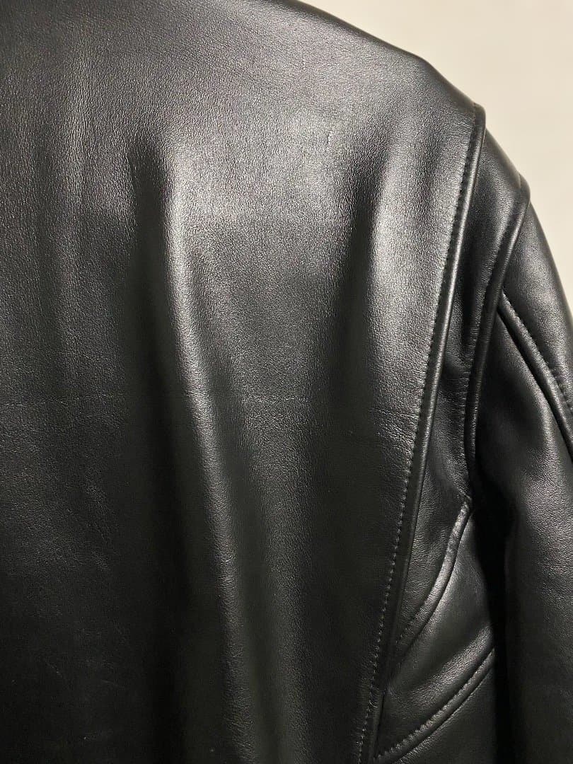 黒　牛革　レザーシングルライダースジャケット(韓国製) サイズ　L