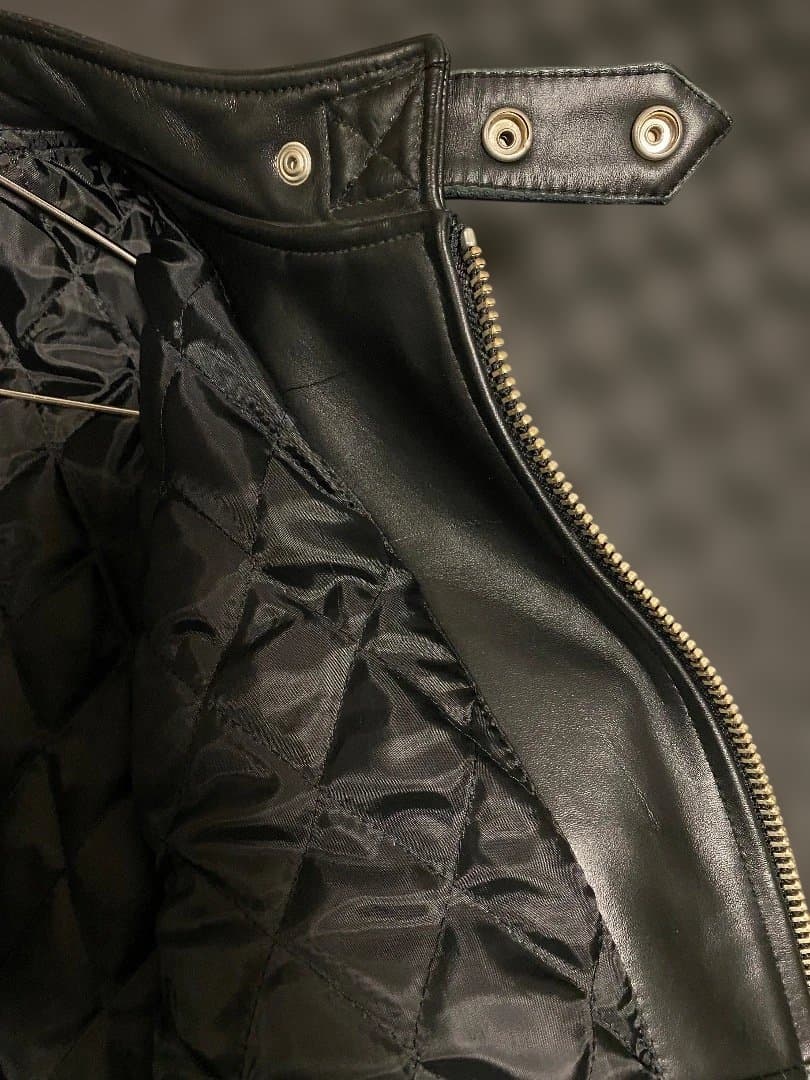 黒　牛革　レザーシングルライダースジャケット(韓国製) サイズ　L