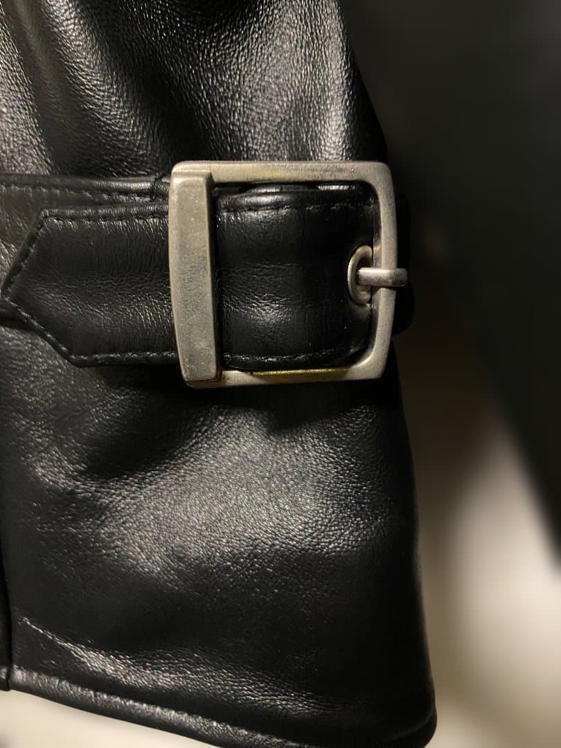 黒　牛革　レザーシングルライダースジャケット(韓国製) サイズ　L