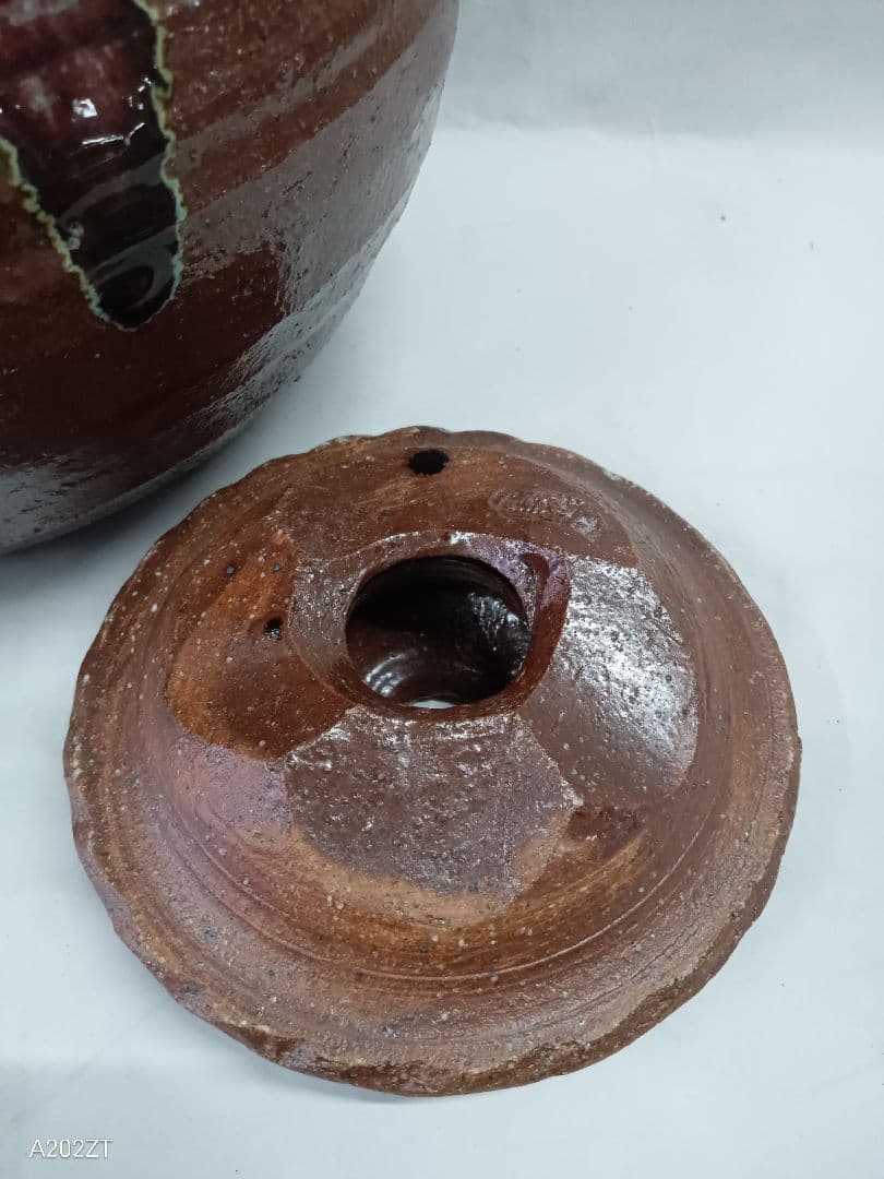 信楽焼　特大土瓶　花器