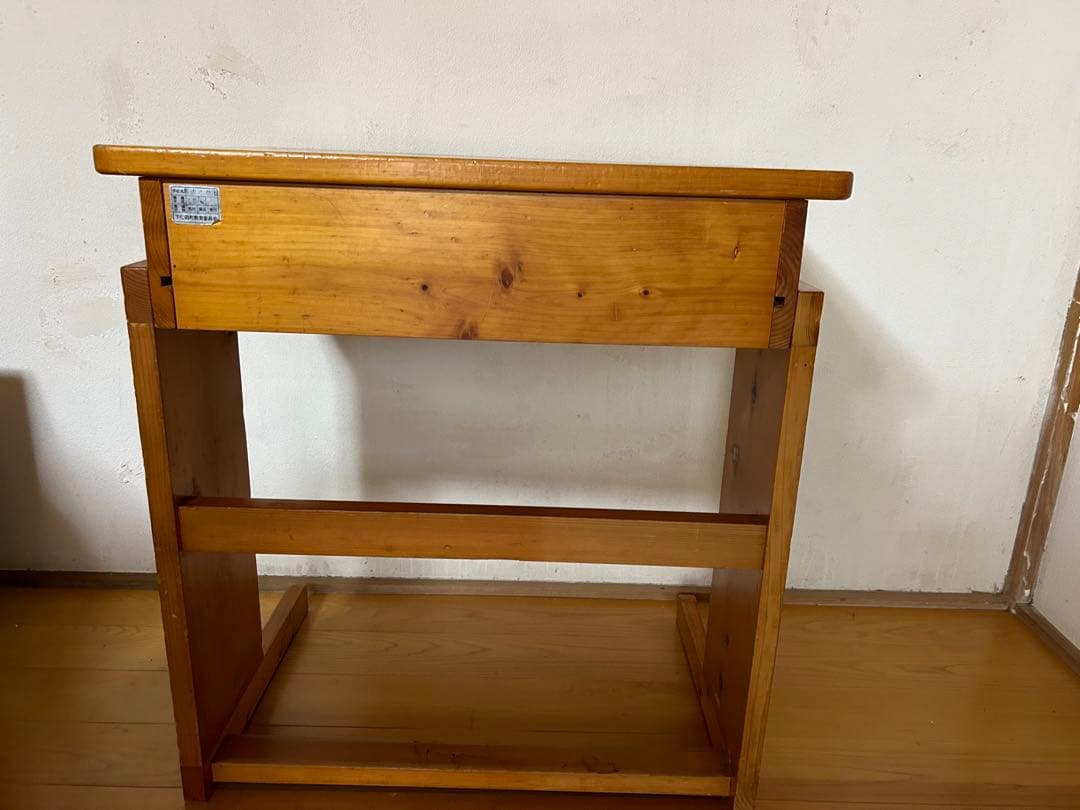 ウッドデスク　ウッドチェアー　学習机　昭和　レトロ