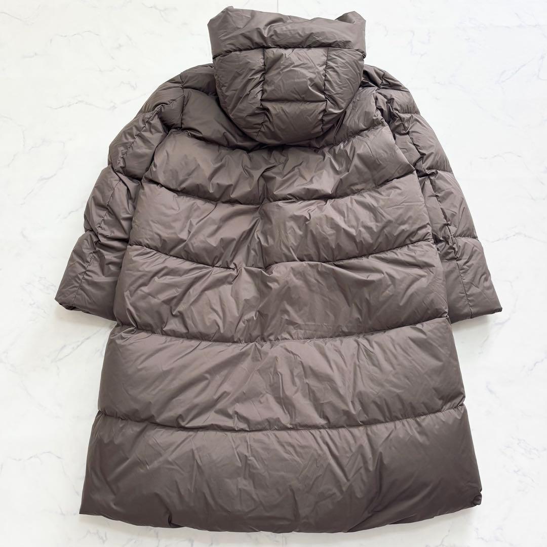 UNIQLO +J ダウンロングコート フード L ブラウン レディース