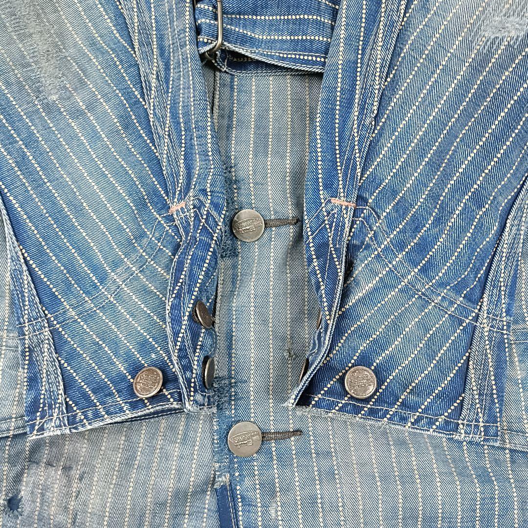 RRL USA製 ウォバッシュワークトレンチコート デニム ストライプ O07