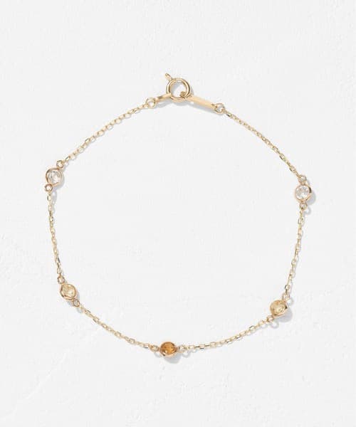 極美品 K10YG イエロー系カラーストーン ブレスレット（L&Co.）