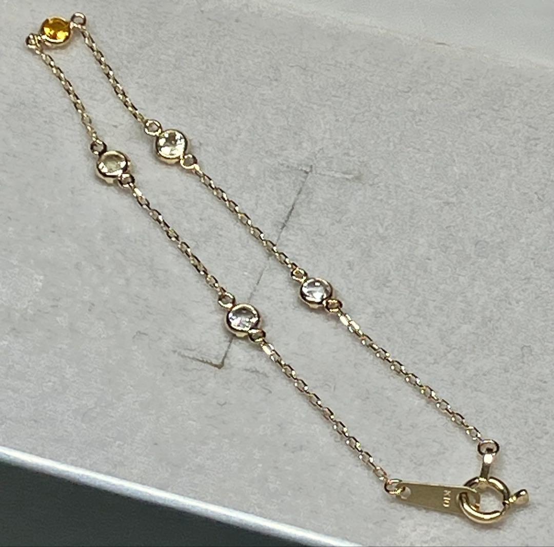 極美品 K10YG イエロー系カラーストーン ブレスレット（L&Co.）