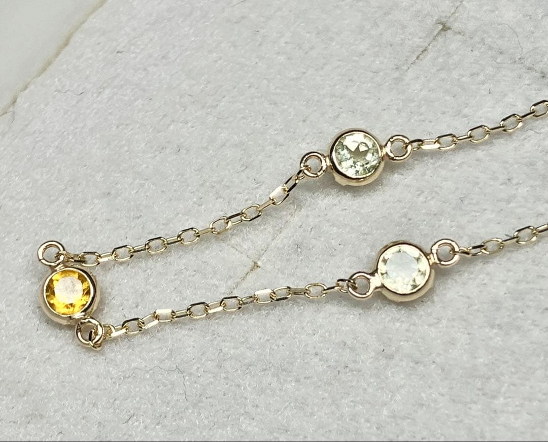 極美品 K10YG イエロー系カラーストーン ブレスレット（L&Co.）