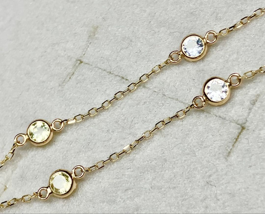 極美品 K10YG イエロー系カラーストーン ブレスレット（L&Co.）