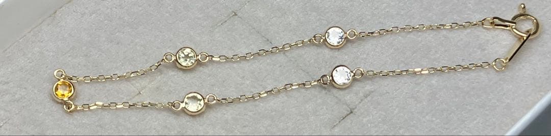 極美品 K10YG イエロー系カラーストーン ブレスレット（L&Co.）