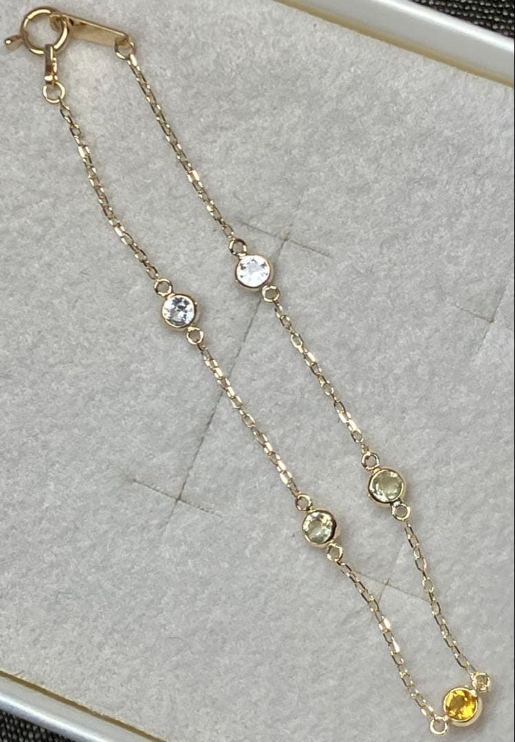 極美品 K10YG イエロー系カラーストーン ブレスレット（L&Co.）