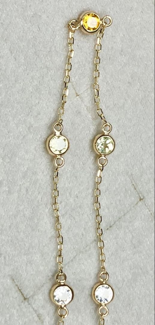 極美品 K10YG イエロー系カラーストーン ブレスレット（L&Co.）