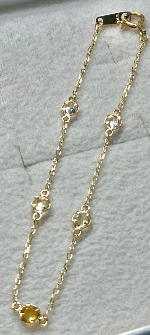 極美品 K10YG イエロー系カラーストーン ブレスレット（L&Co.）