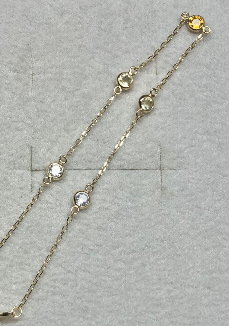 極美品 K10YG イエロー系カラーストーン ブレスレット（L&Co.）