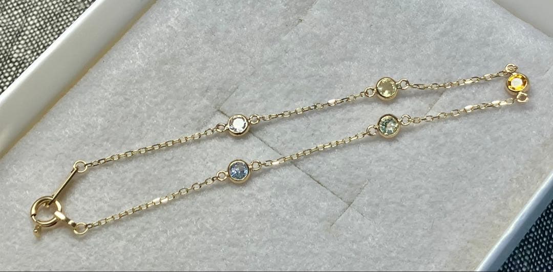 極美品 K10YG イエロー系カラーストーン ブレスレット（L&Co.）