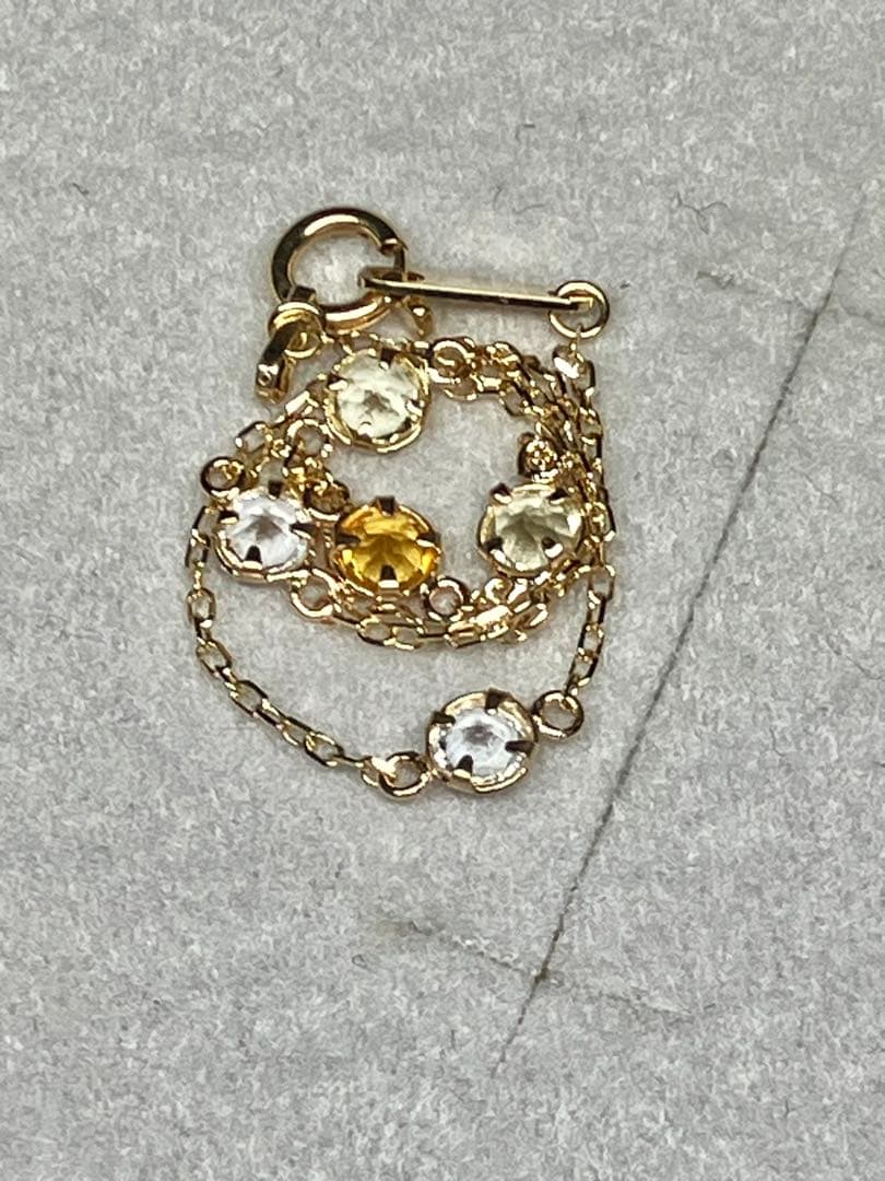 極美品 K10YG イエロー系カラーストーン ブレスレット（L&Co.）