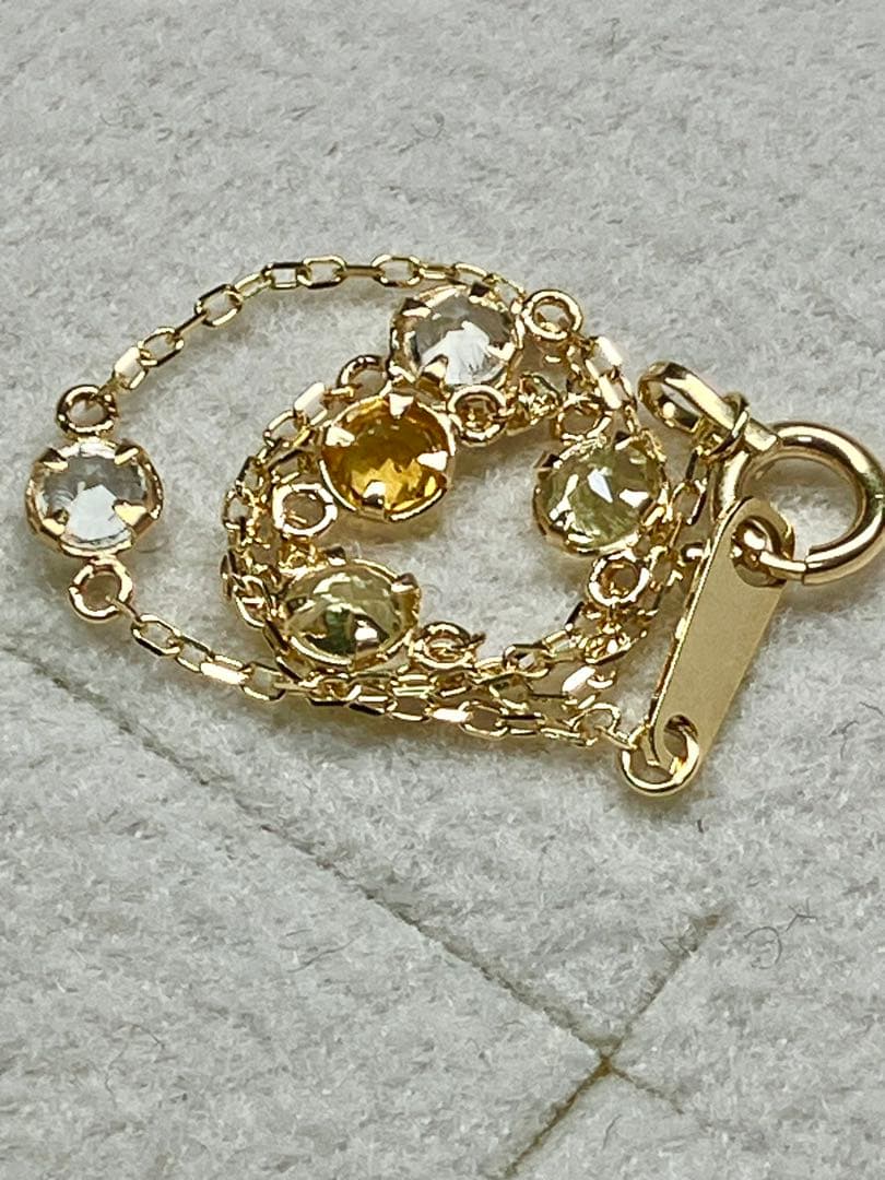 極美品 K10YG イエロー系カラーストーン ブレスレット（L&Co.）