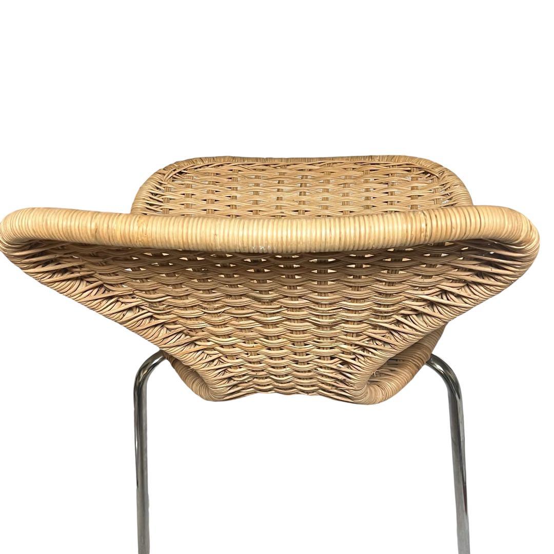 【美品】 ÄLVSTA エルヴスタ チェア　籐　ラタン　クロムメッキ IKEA