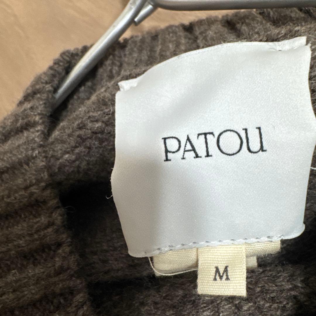 PATOU グレー ロゴ入り 長袖ニット M