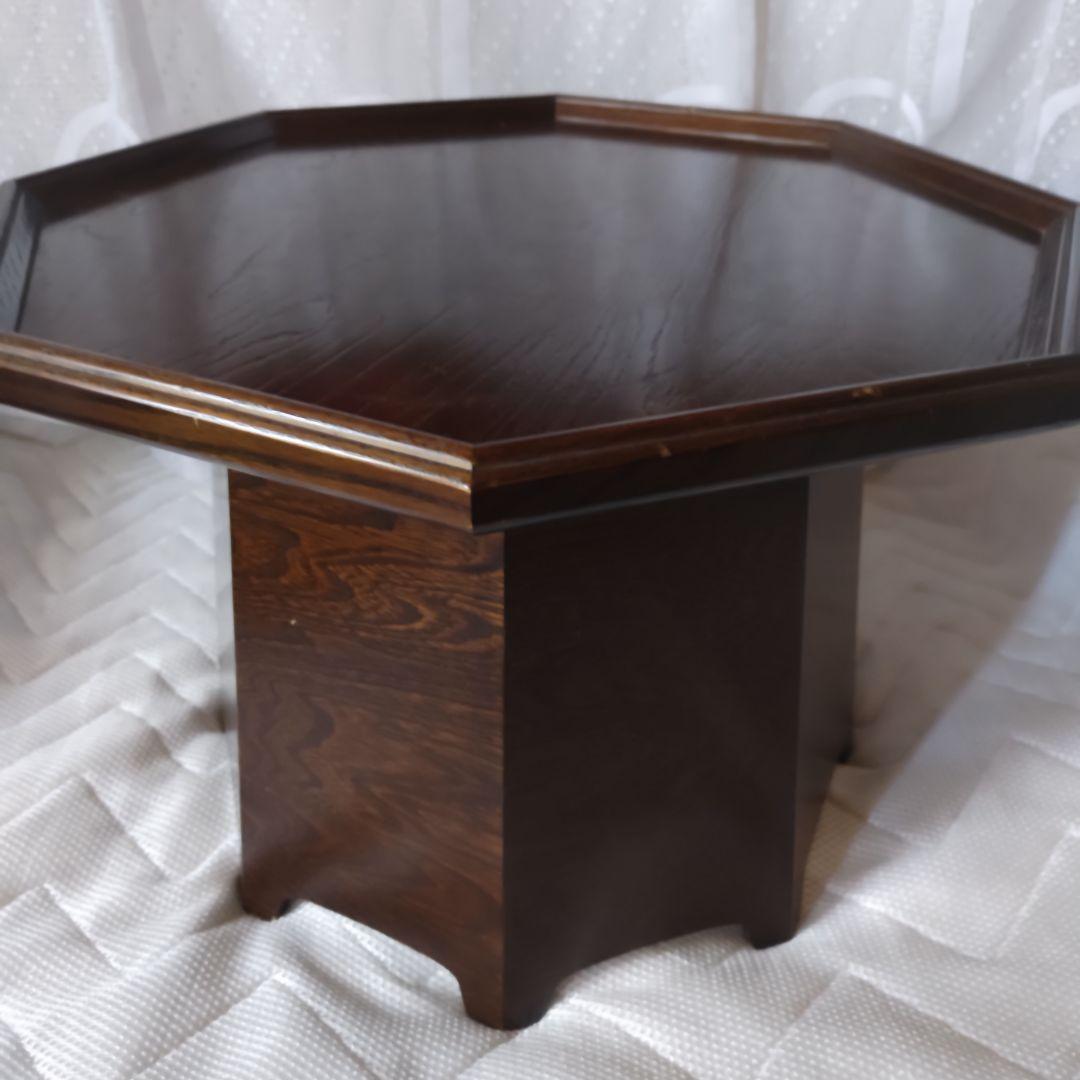 昭和レトロ　民芸家具　八角膳　ミズメザクラ　飾り台　花台　座卓机　当時物