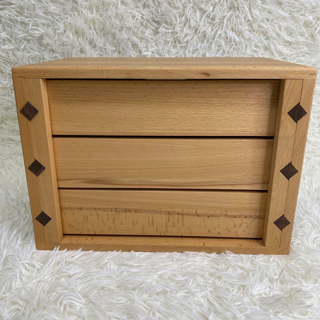 【木製／3段】オシャレ チェスト 小物入れ アクセサリーケース 収納ケース 棚