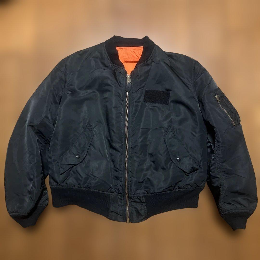 【希少・USA製】ALPHA アルファ MA-1 フライトジャケット XL 黒