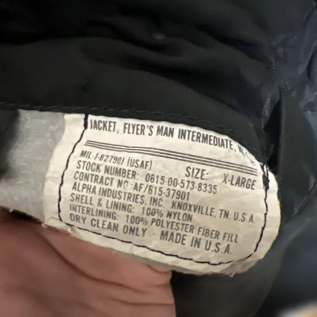 【希少・USA製】ALPHA アルファ MA-1 フライトジャケット XL 黒