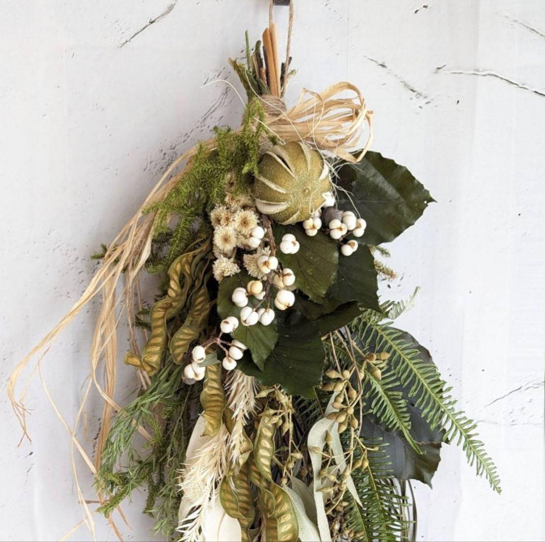 専用＊ライムボール＆グリーン　ドライフラワースワッグ