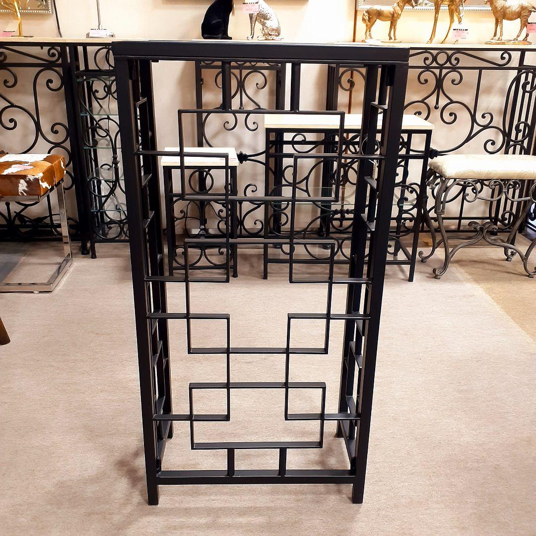 輸入家具　天然大理石使用　『アイアン・コンソールテーブル』　モダンスタイル