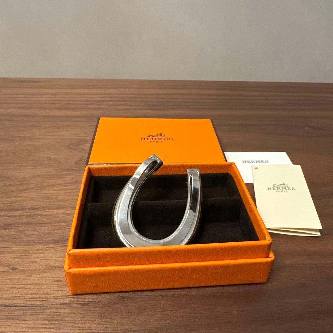 【美品】HERMES ステンレススチール マネークリップ