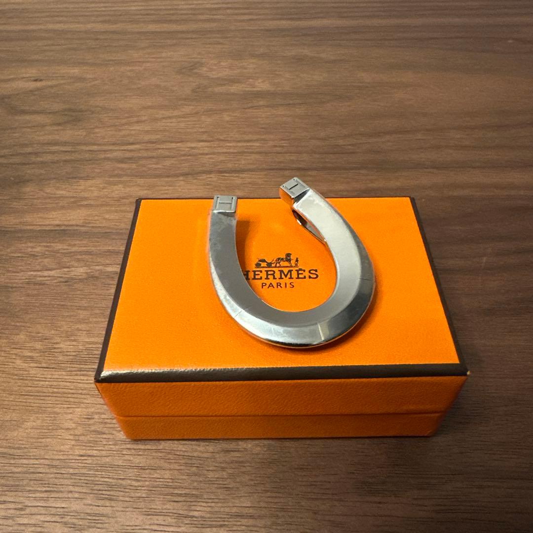 【美品】HERMES ステンレススチール マネークリップ
