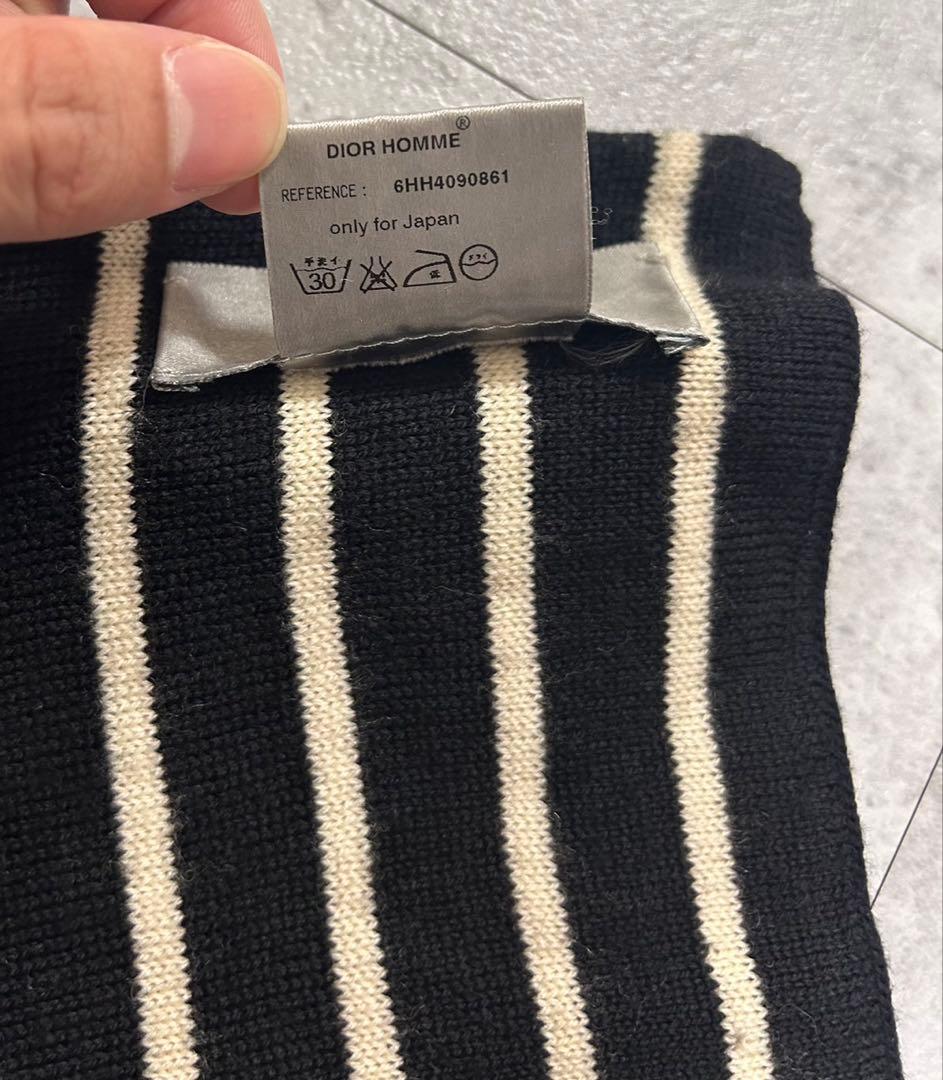 Dior Homme AW06 ボーダー　ウール　ストール　マフラー