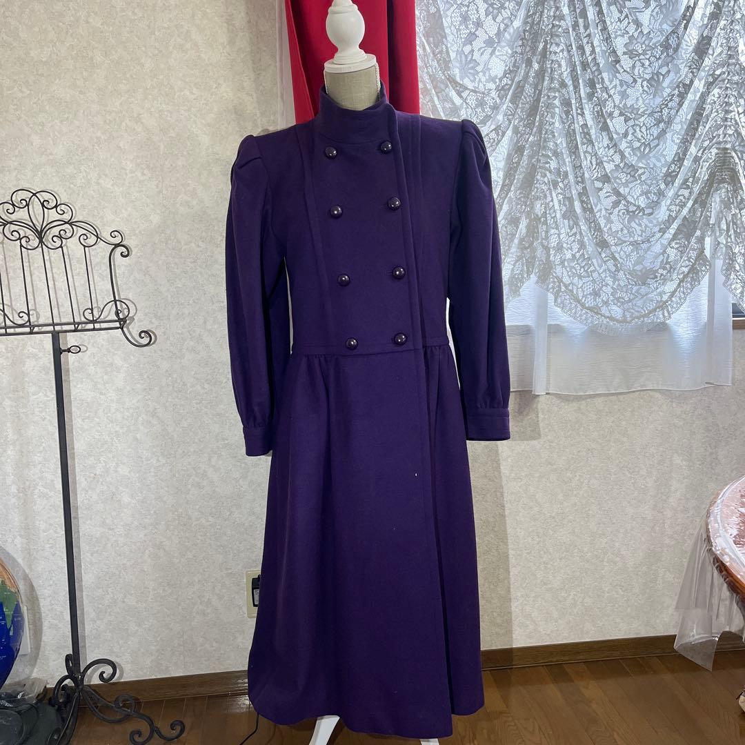 【希少 美品】サンローラン ヴィンテージ ドレスコート 80s〜90s 紫
