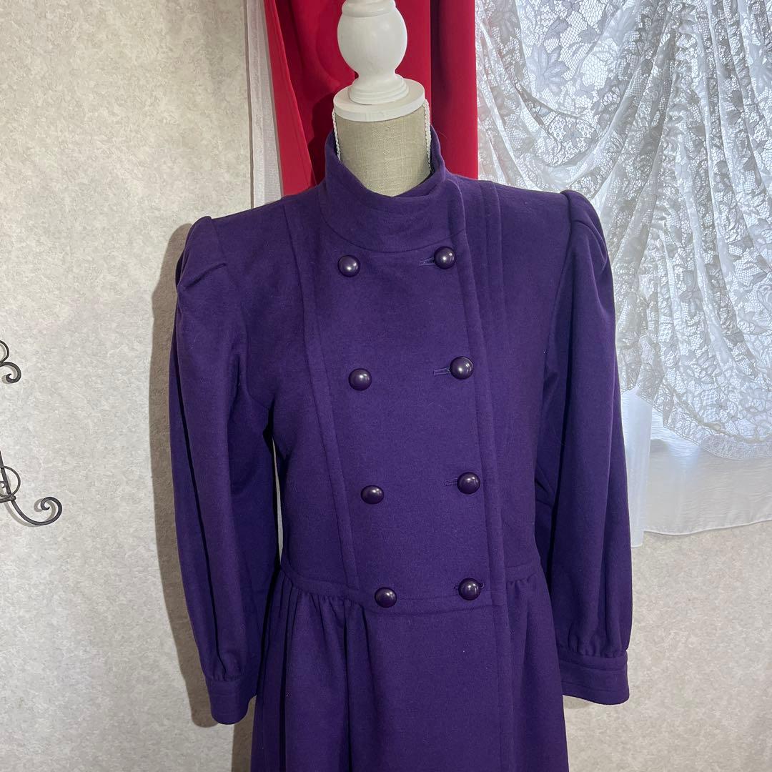 【希少 美品】サンローラン ヴィンテージ ドレスコート 80s〜90s 紫